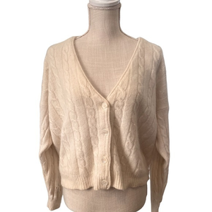 Vintage Forenza short cardigan cableknit size medium angora‎ nylon mix